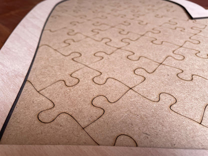 Herz Holzpuzzle Gästebuch Hochzeit 75x59 cm