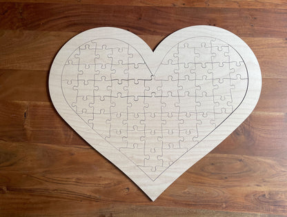 Herz Holzpuzzle Gästebuch Hochzeit 75x59 cm