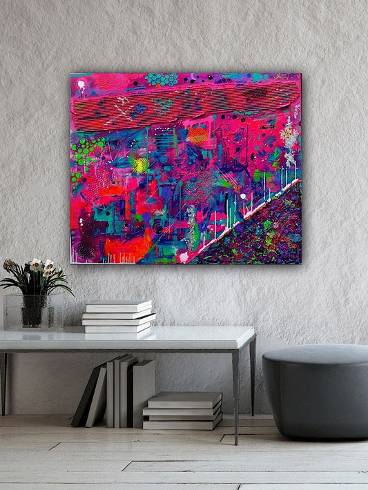 Abstraktes Acryl-Gemälde | handgemalt auf Leinwand 120x100 cm | modernes, individuelles Geschenk | Unikat