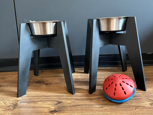 Erhöhter Hundenapf Holz  Höhenverstellbare Futterstation Hunde Ergonomisch & Rutschfest Gesunder Futternapf große Hunde und Gelenkproblemen