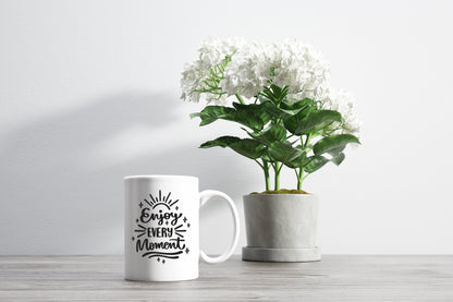 Enjoy Every Moment Tasse - Kaffeetasse Spruch Geschenk - Keramik Becher