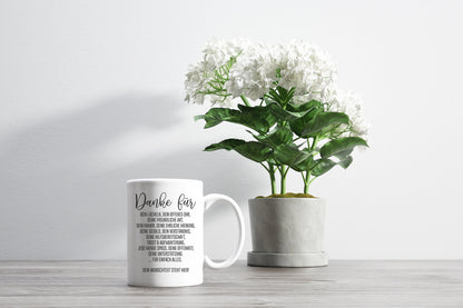 Tasse mit Spruch "Danke für..." Kaffeetasse | Kaffeebecher | Valentinstag | Liebe