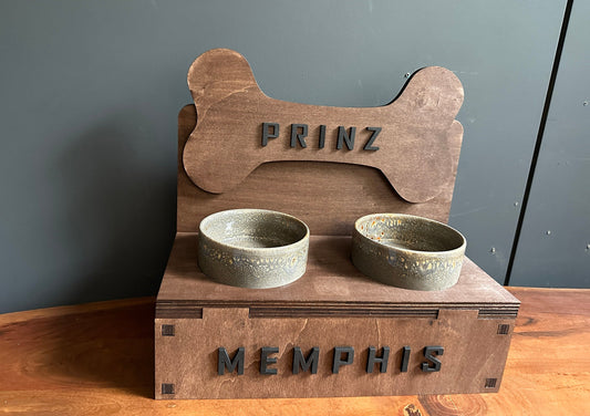 Erhöhter Hundenapfständer aus Holz  Futterbar für Hunde  Ergonomisch & Rutschfest  Gesunde Fütterung bei Gelenkproblemen